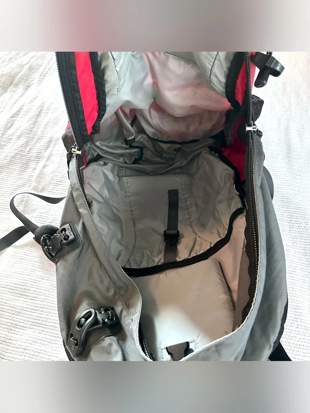 Vintage Rare Eddie Bauer Versatrex Backpack Red & Gray Hiking Ripstop Outdoors